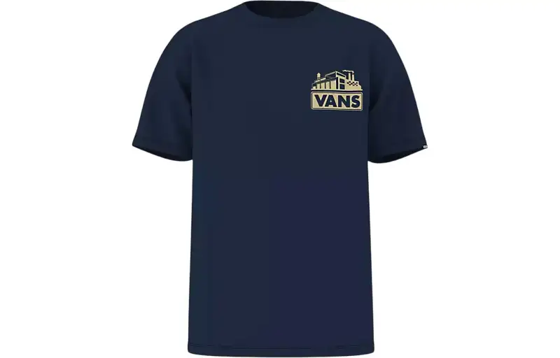 Vans T Shirts Men's Marine Blue Crew Neck Moderate Straight Fit