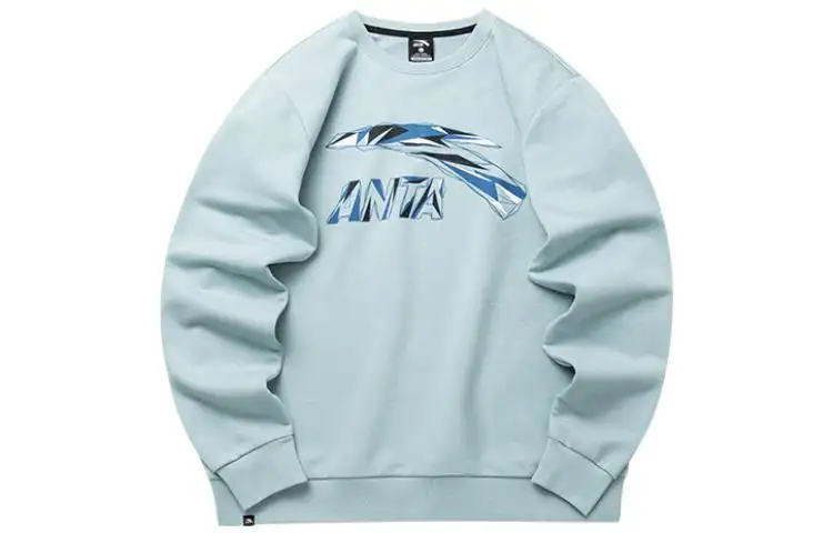 ANTA Life Collection Sweatshirts Men's Gray Dusty Blue Crew Neck Thickened