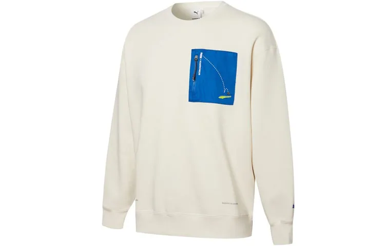 PUMA X ROARINGWILD X PUMA Sweatshirts Men's Ivory White Crew Neck Moderate Regular