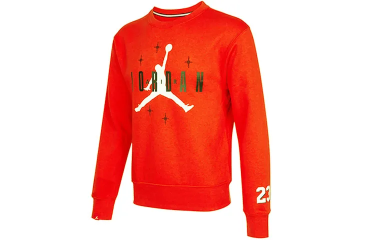 Jordan Sweatshirts Men's Red Crew Neck Moderate Straight Fit