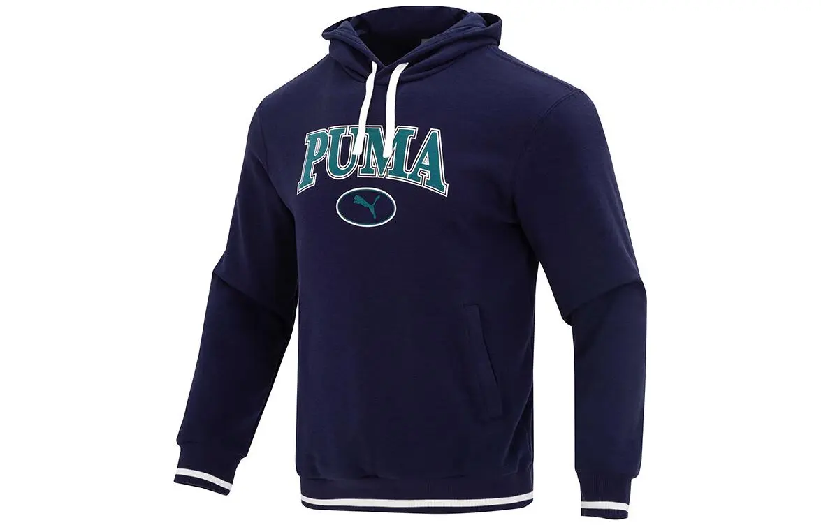 PUMA SPONGEBOB Sweatshirts Men's Navy Blue Hooded Moderate Straight Fit