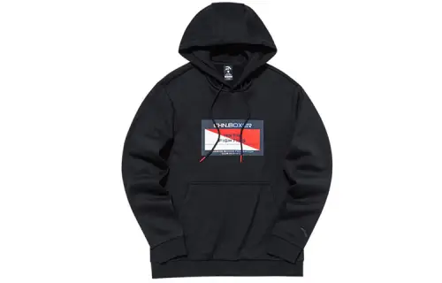 ANTA Variety Training Collection Sweatshirts Men's Black Hooded Thickened Regular