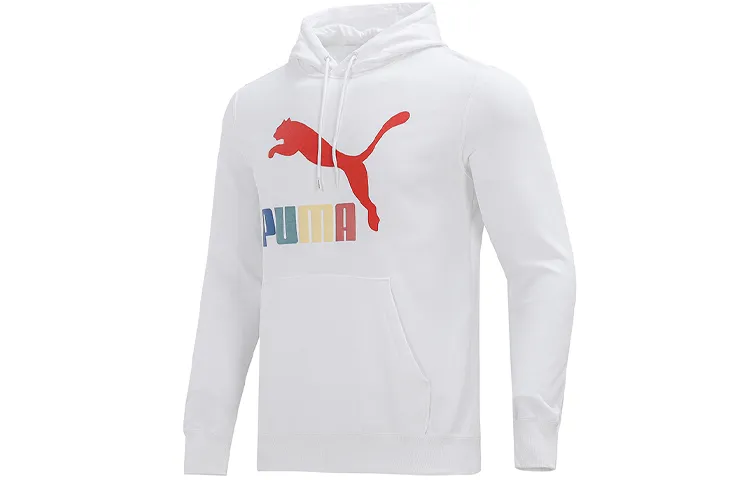 PUMA Sweatshirts Men's White Hooded Moderate Regular