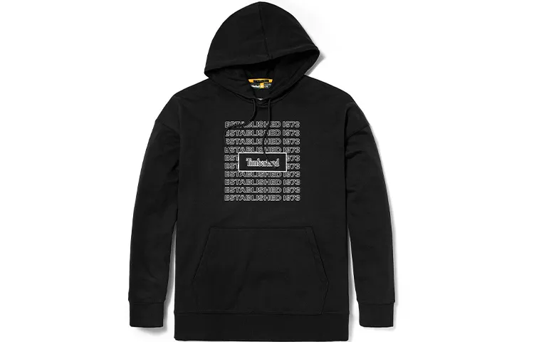 Timberland Sweatshirts Men's Black Hooded Moderate Regular