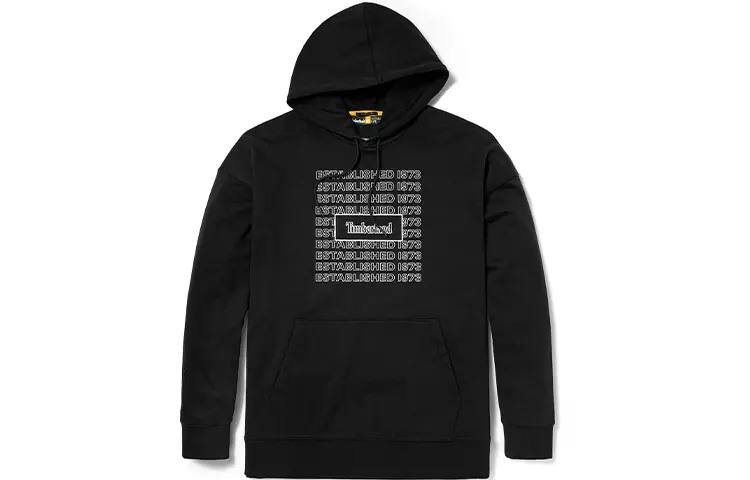 Timberland Sweatshirts Men's Black Hooded Moderate Regular