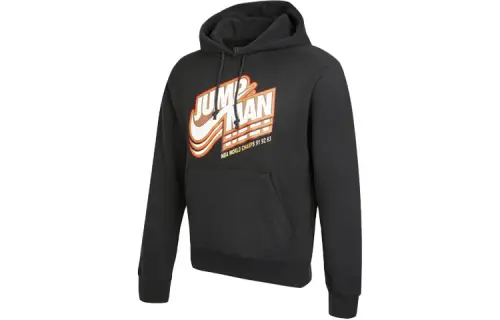 Jordan Sweatshirts Men's Black Hooded Thickened Regular
