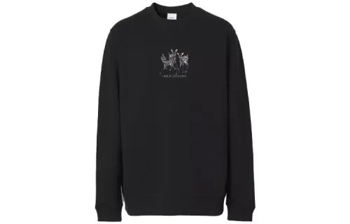 Burberry Deer Embroidered Cotton Sweatshirt