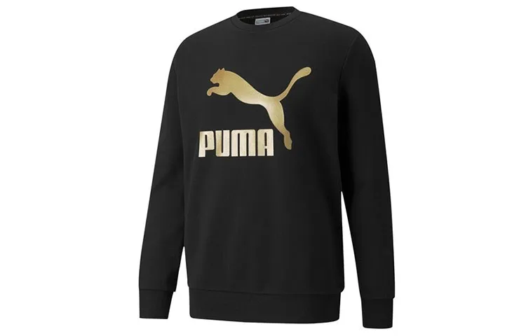 PUMA Sweatshirts Men's Black Crew Neck Moderate Regular