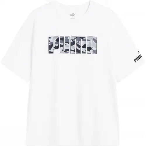 PUMA T Shirts Unisex White Crew Neck Moderate Straight Fit