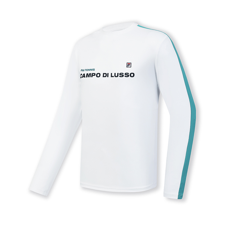 FILA T Shirts Men's Jade White Crew Neck Moderate Straight Fit