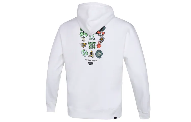 PUMA Sweatshirts Men's White Hooded Moderate Regular