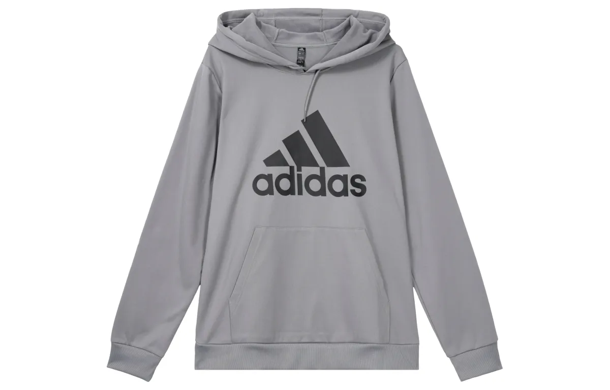 Adidas Sweatshirts Men's Gray Hooded Moderate Regular