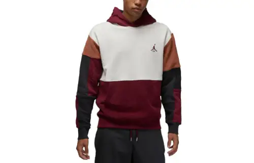 Jordan Flight Sweatshirts Men's Burgundy Hooded Moderate Regular