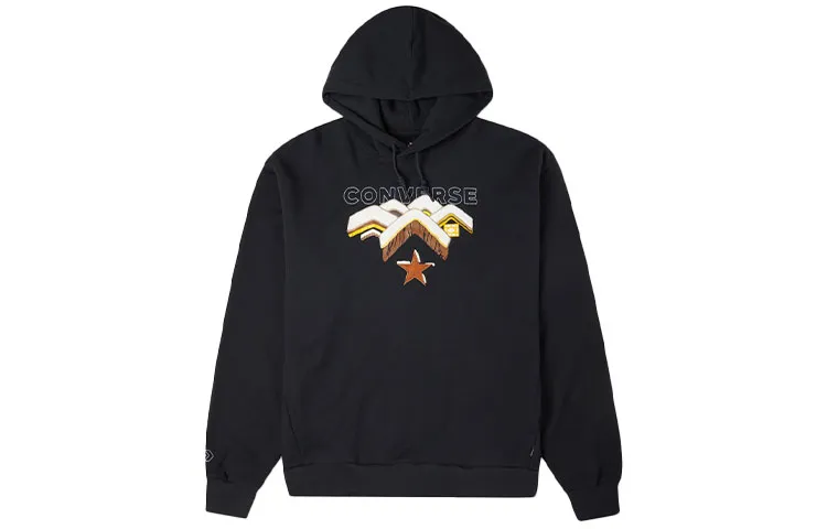 Converse Sweatshirts Men's Black Hooded Thickened Regular