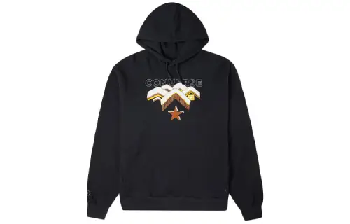 Converse Sweatshirts Men's Black Hooded Thickened Regular