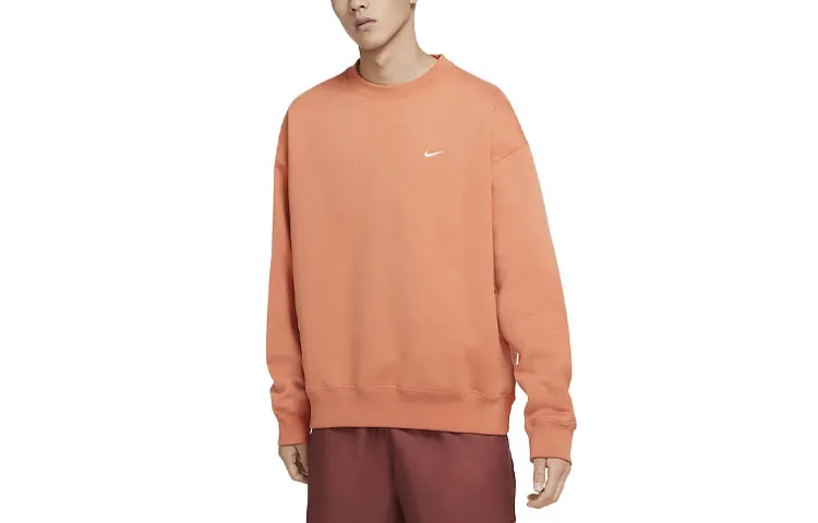 Nike Sweatshirts Men's Soft Orange Crew Neck Moderate Regular