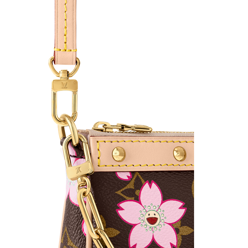 Женская сумка Louis Vuitton x Takashi Murakami (коричнево-розовая) — фото 6
