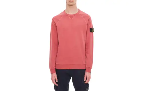 STONE ISLAND Sweatshirts Men's Pink Crew Neck Moderate Regular