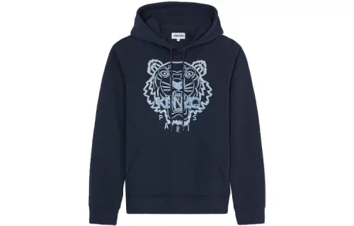 KENZO Sweatshirts Men's Marine Blue Hooded Moderate Regular