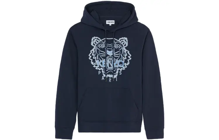 KENZO Sweatshirts Men's Marine Blue Hooded Moderate Regular