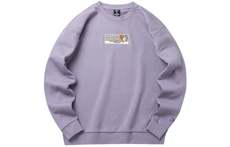 ANTA Life Collection Sweatshirts Unisex Orchid Purple Crew Neck Moderate Regular