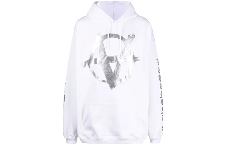 Vetements Sweatshirts Unisex White Hooded Moderate Regular