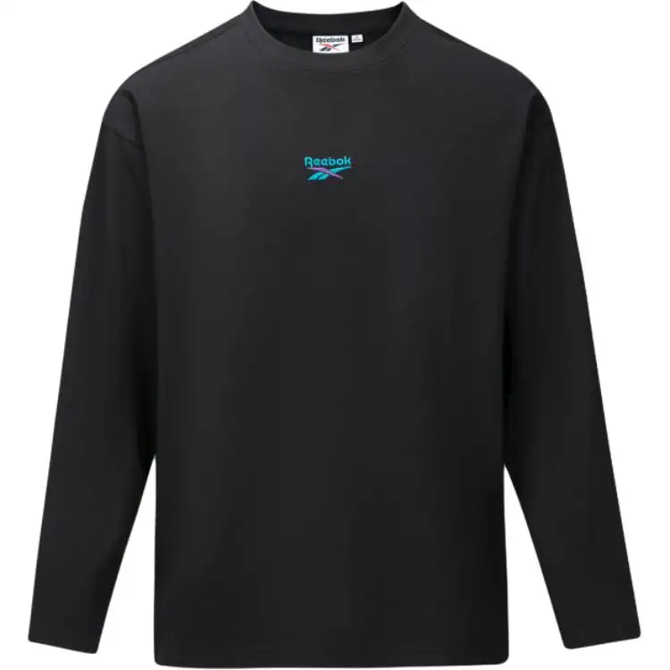 Reebok T Shirts Unisex Black Crew Neck Moderate