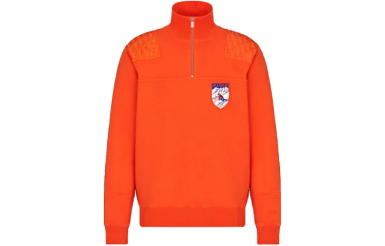 DIOR Quarterly New Products Sweatshirts Men's Orange Turtleneck Moderate Regular