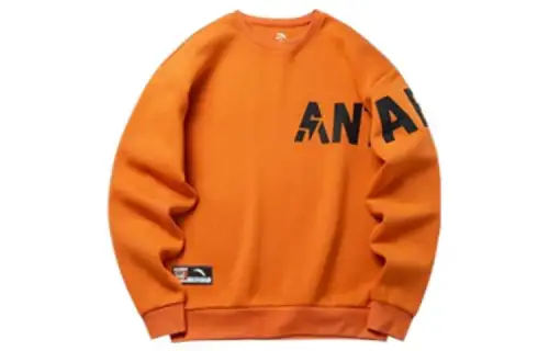 ANTA Variety Training Collection Sweatshirts Men's Natural Orange Crew Neck Moderate