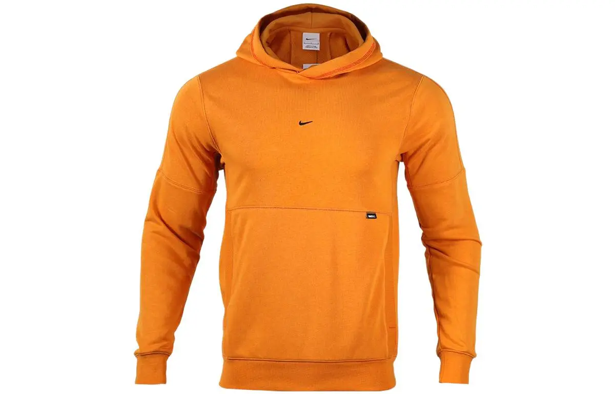 Nike Sweatshirts Men's Orange Hooded Moderate Straight Fit