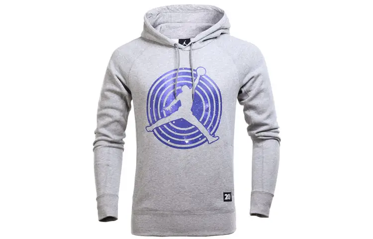 Jordan Air Jordan 11 Fleece Hoodie Casual Sports Fleece Lined Pullover Sweatshirt Men's Gray