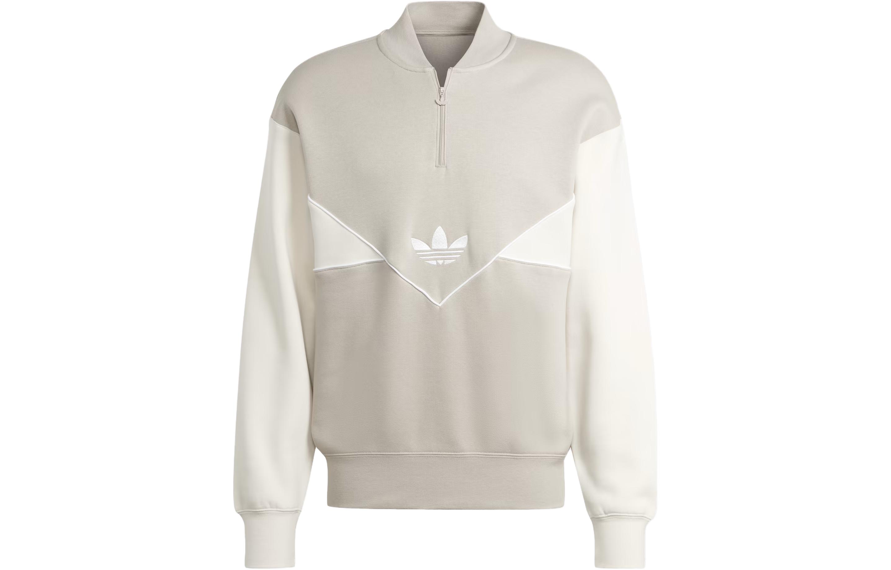 Adidas Originals Seasonal Archive Sweatshirts Men's Beige Baseball Collar Moderate