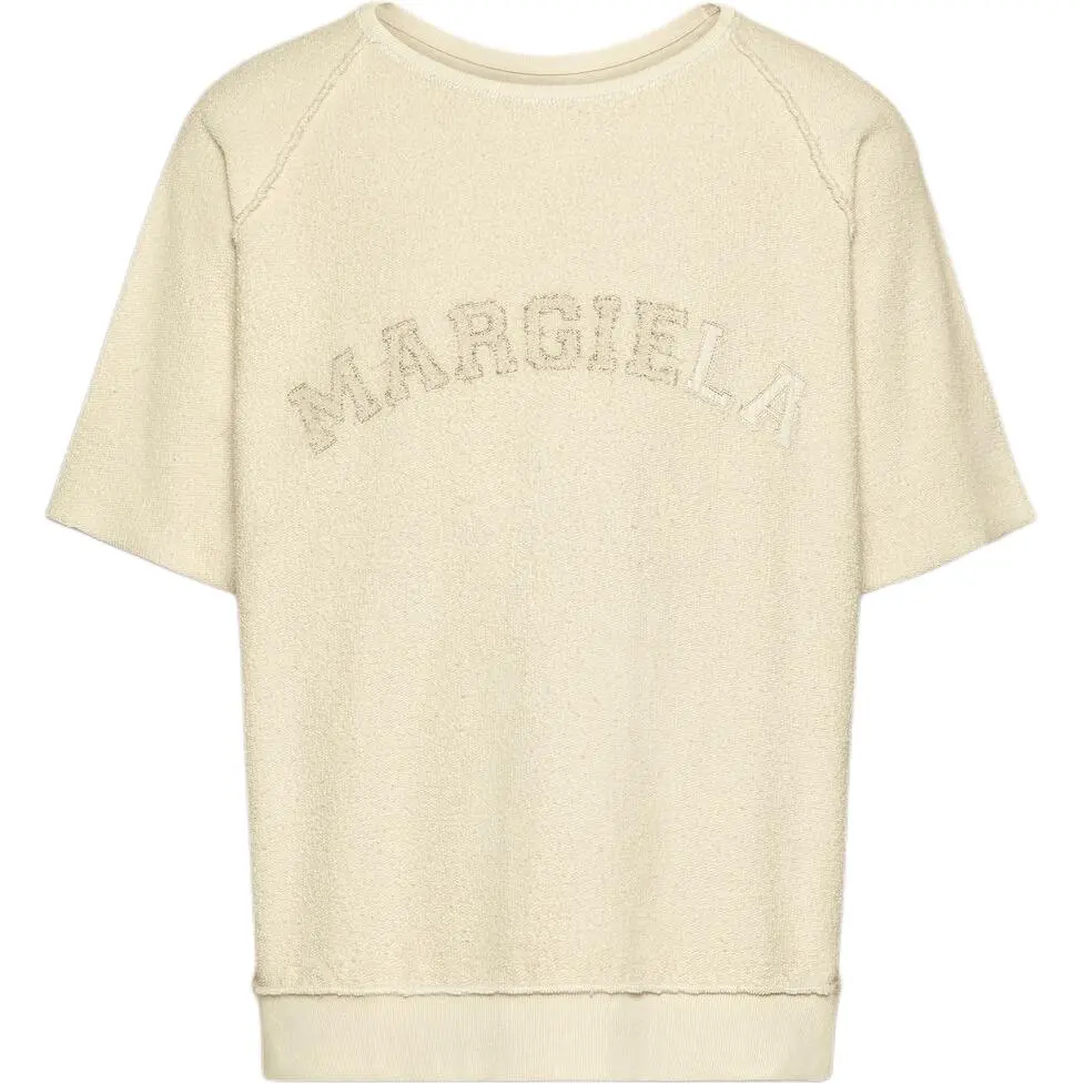 Maison Margiela Logo Embroidered Round Neck T Shirt
