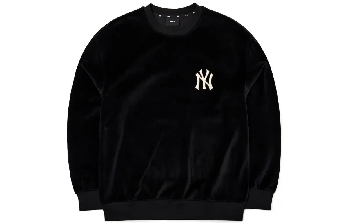 MLB New York Yankees Sweatshirts Unisex Black Crew Neck Moderate