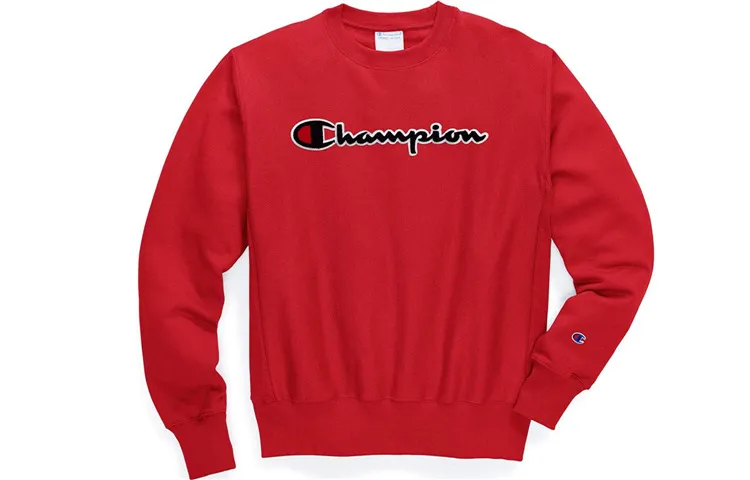 Champion Logo Fleece Sweatshirt Red