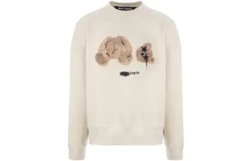 PALM ANGELS Bear Print Sprayed Logo Sweatshirt
