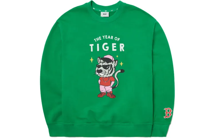 MLB Boston Red Sox Sweatshirts Unisex Green Crew Neck Moderate