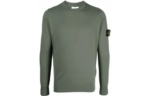 STONE ISLAND Sweatshirts Men's Army Green Crew Neck Moderate Regular