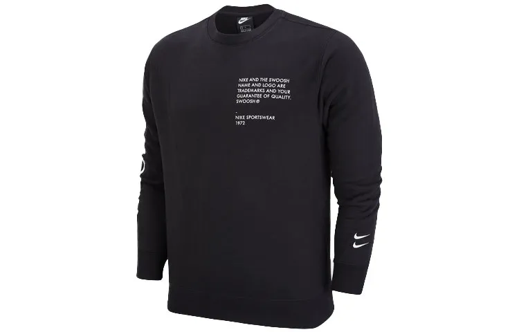 Nike Sweatshirts Unisex Black Crew Neck Moderate Regular