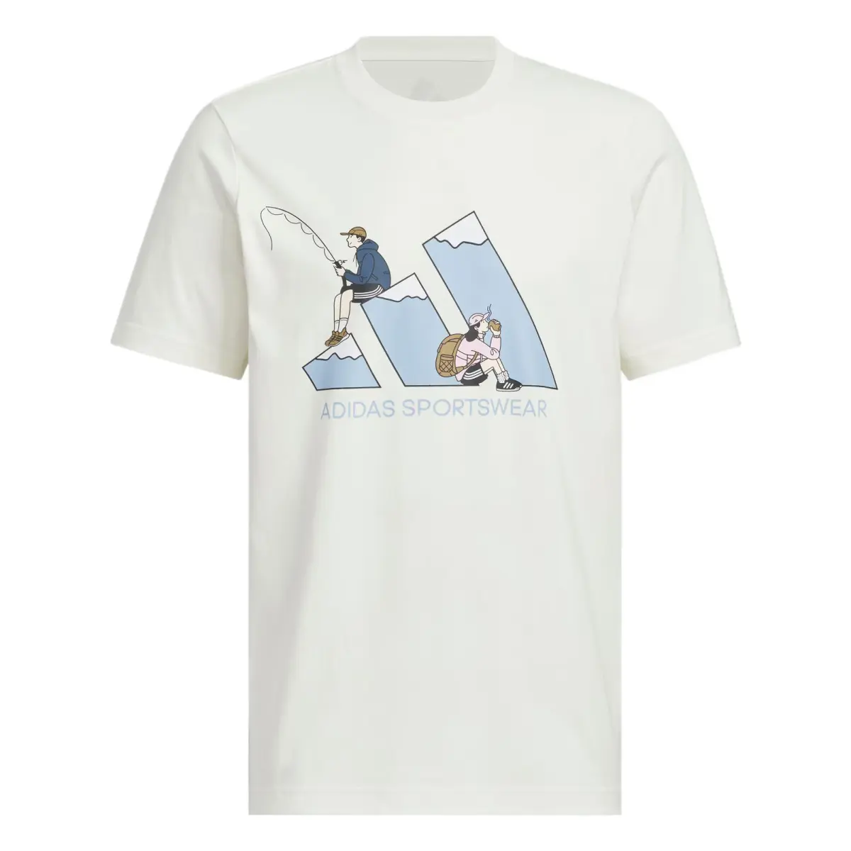 Adidas GRAPHIC SHORT SLEEVE T SHIRT T Shirt Unisex Jade White