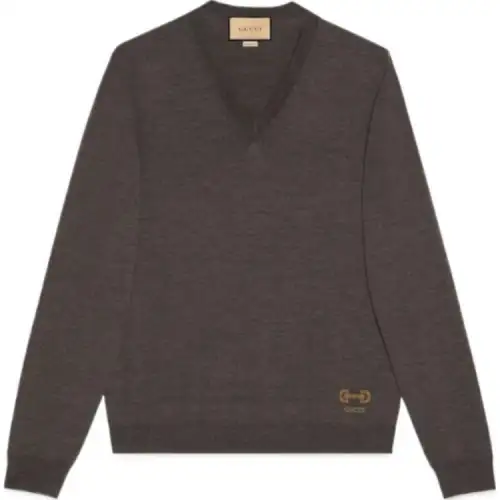 GUCCI Horsebit-detail Mélange Jumper