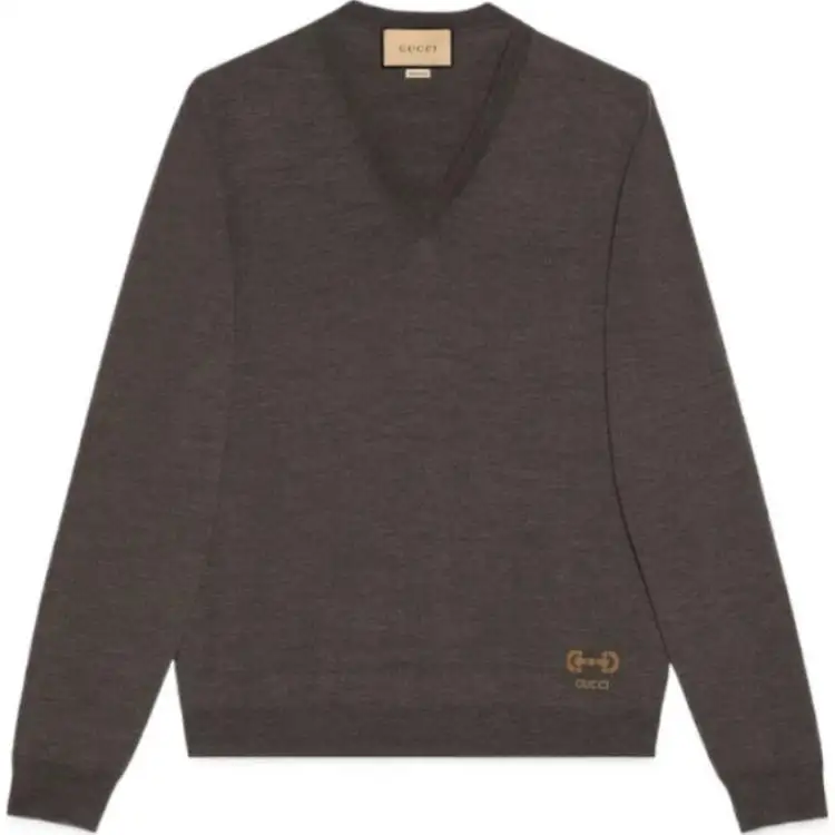 GUCCI Horsebit-detail Mélange Jumper