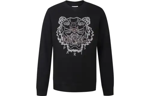 KENZO Sweatshirts Men's Black Crew Neck Moderate Heavyweight