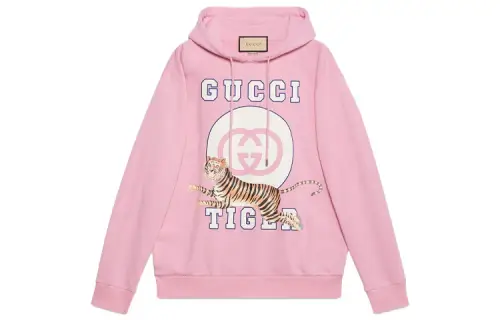 GUCCI Sweatshirts Men's Pink Hooded Moderate Regular