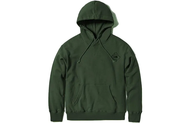THE NORTH FACE Outdoor Sports Fleece Lined Thermal Print Pullover Sweatshirt Men's Green