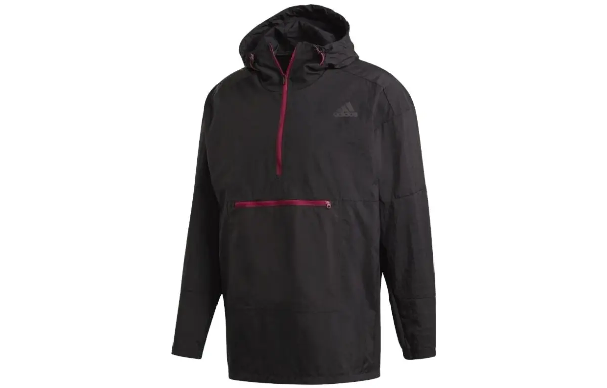 Adidas Sweatshirts Men's Black Hooded Moderate Straight Fit