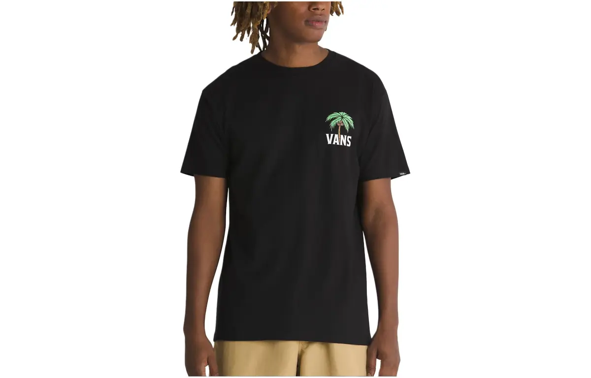 Vans Down Time T-Shirts Men's Black Crew Neck Moderate