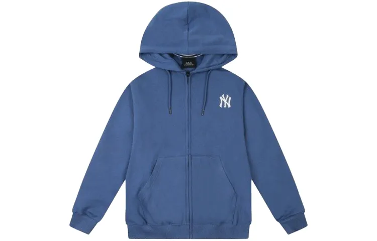MLB Sweatshirts Unisex Blue Hooded Moderate Cardigan