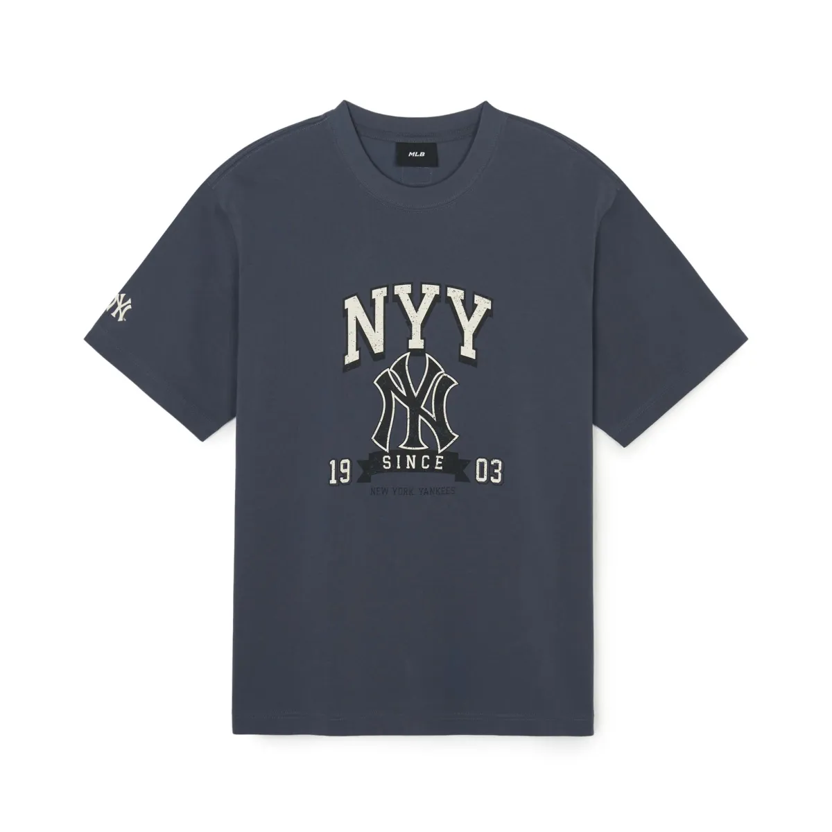 MLB New York Yankees T-Shirts Unisex Gray Crew Neck Moderate