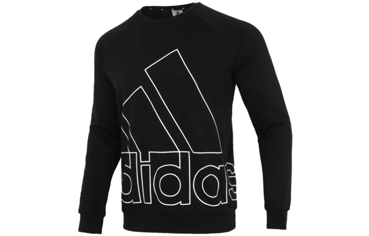 Adidas Sweatshirts Men's Black Crew Neck Moderate Straight Fit